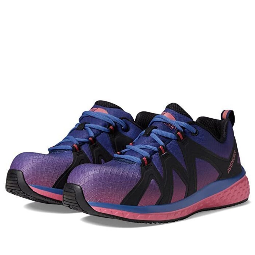 Avenger Work Boots North Haven Sting CT Women's Shoes,Blue/Pink 7.5